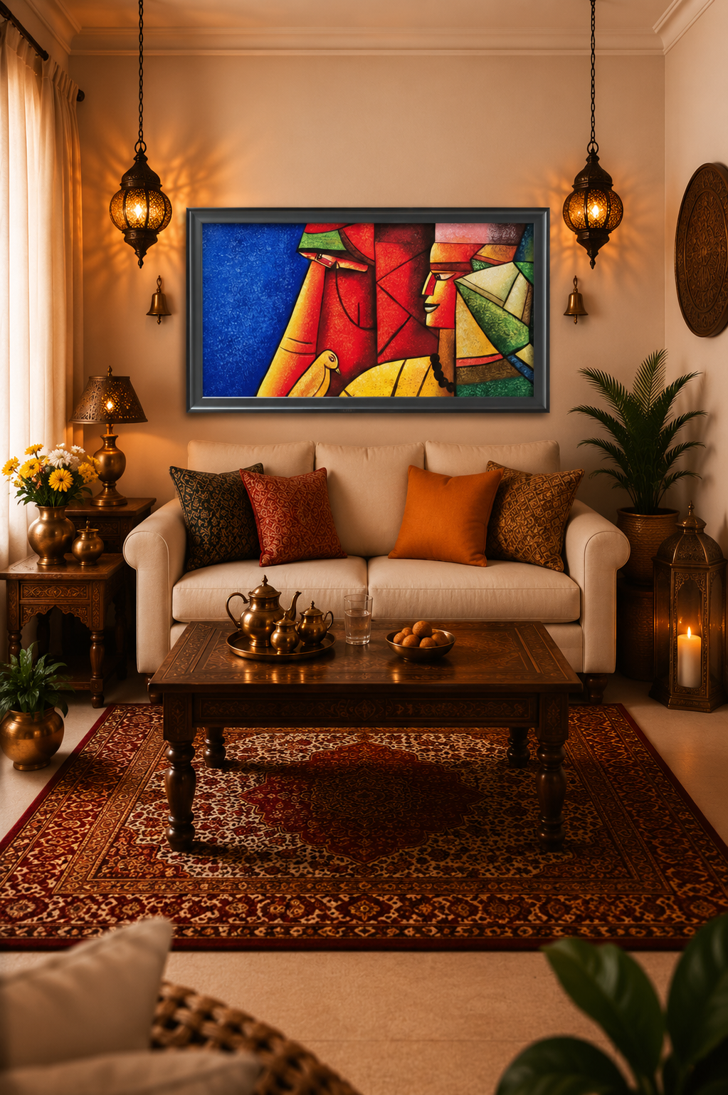 Cubist Figures Wall Decor shown in a room setting
