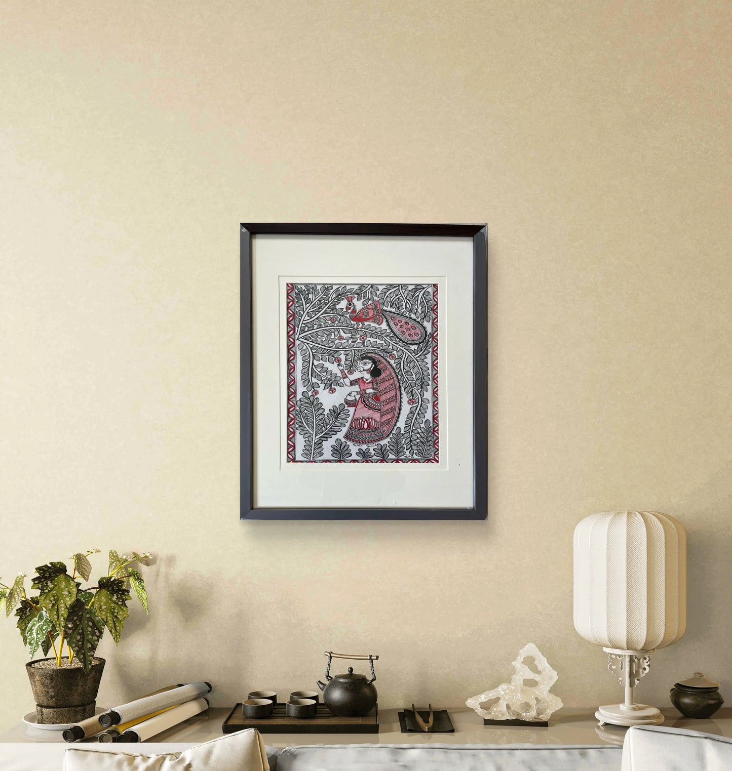 Madhubani - Lady in the Grove The Palace of Hues