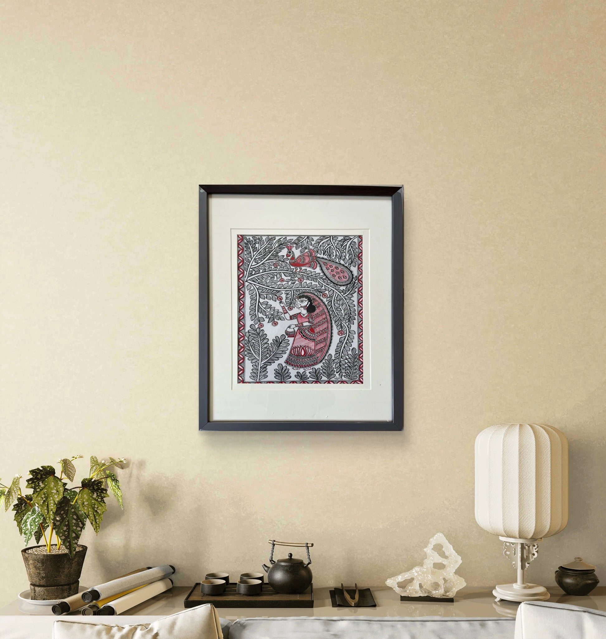 Madhubani - Lady in the Grove The Palace of Hues