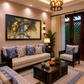 Divine Flute Player Art shown in a room setting