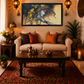Divine Flute Player Art shown in a room setting