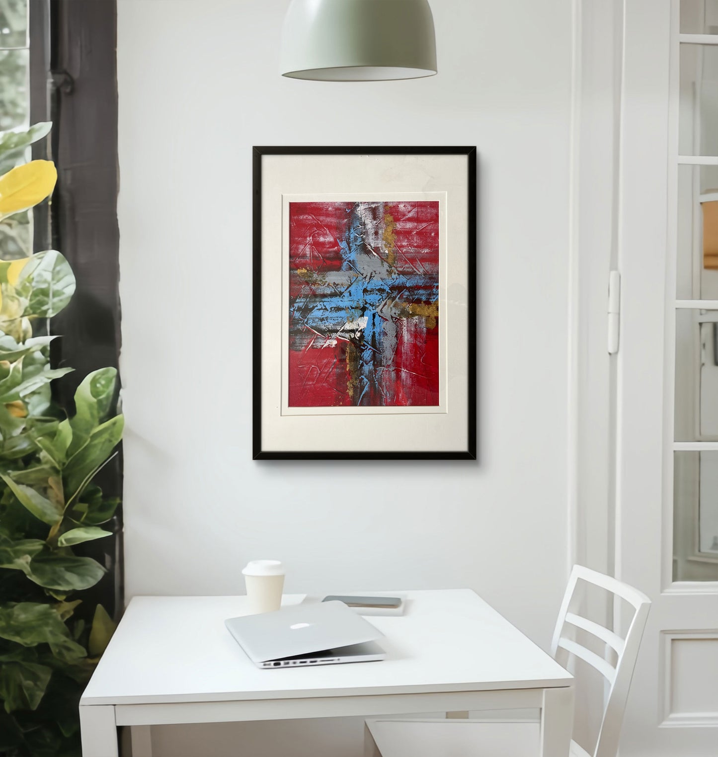 Crimson Drift - Textured Abstract Art