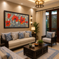 Floral Abstract Canvas Art shown in a room setting