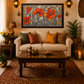 Floral Abstract Canvas Art shown in a room setting