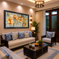 Floral Canvas Wall Art shown in a room setting