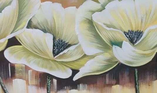 Floral Elegance Artwork, brushwork detail