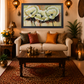 Floral Elegance Artwork shown in a room setting