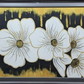 Floral Gold & Black Canvas, framed