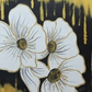 Floral Gold & Black Canvas, brushwork detail