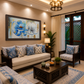 Floral Impressionist Canvas Art shown in a room setting