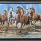Galloping Horses Watercolor Painting, framed