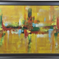 Golden Abstract Cross Canvas, framed