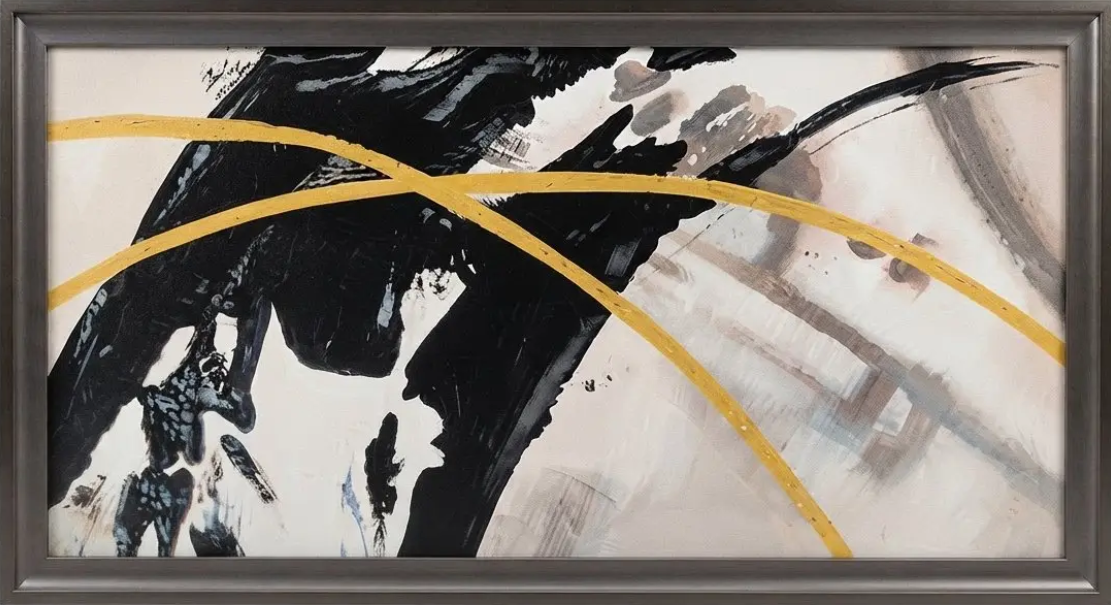 Golden Arch Abstract Canvas, framed