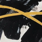 Golden Arch Abstract Canvas, brushwork detail
