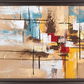 Golden Earth Abstract Composition, framed