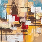 Golden Earth Abstract Composition, brushwork detail