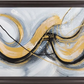 Golden Flow Abstract Canvas, framed