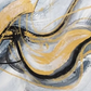 Golden Flow Abstract Canvas, brushwork detail