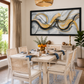Golden Flow Abstract Canvas shown in a room setting