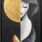 Golden Lady Silhouette Art, framed