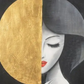 Golden Lady Silhouette Art, brushwork detail