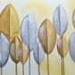 Golden Leaf Abstract Canvas, brushwork detail