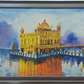 Golden Temple Watercolor Art, framed