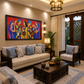 Indian Folk Musicians Canvas shown in a room setting