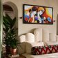 Indian Love Story Artwork shown in a room setting
