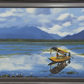 Kashmir Lake Scene Painting, framed
