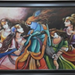 Krishna and Gopis Painting, framed