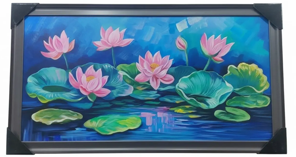 Lotus Pond Serenity, framed