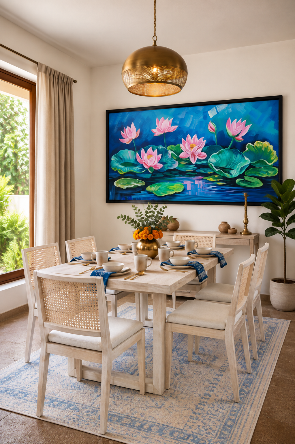 Lotus Pond Serenity shown in a room setting