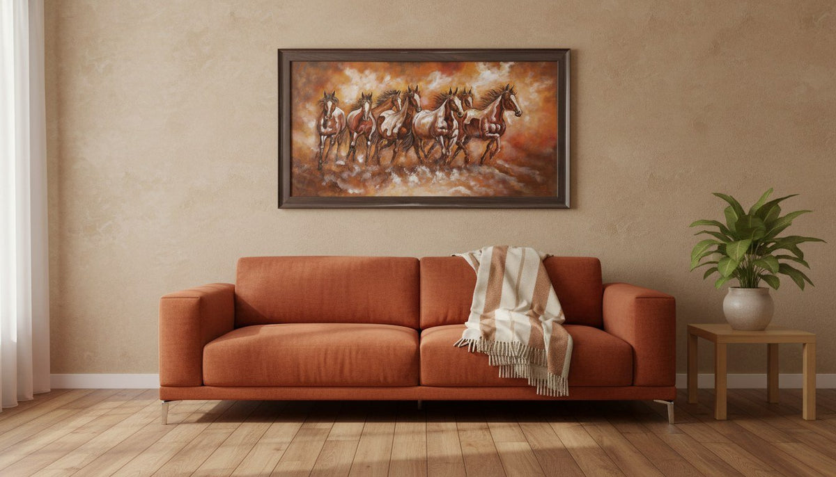 Rushing Horses Oil Painting