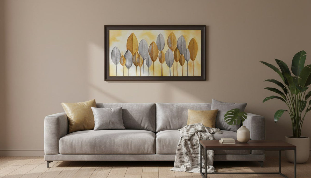 Golden Leaf Abstract Canvas