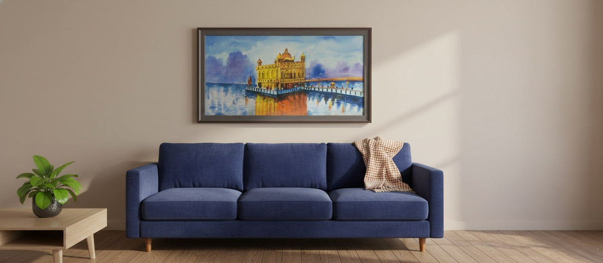 Golden Temple Watercolor Art