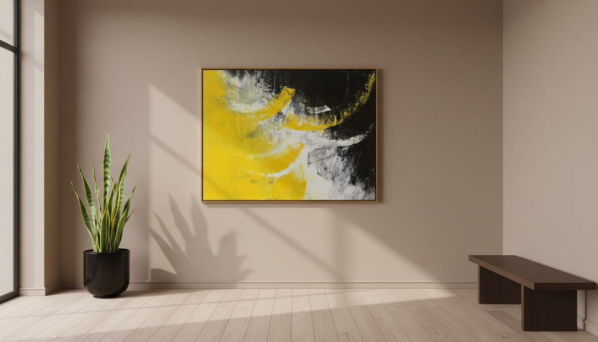 Yellow and Black Abstract
