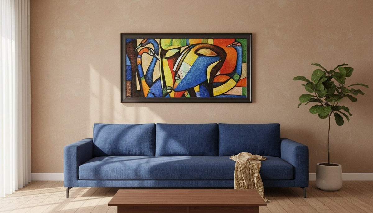 Abstract Bird Forms Painting