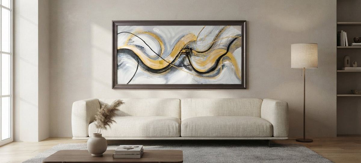 Golden Flow Abstract Canvas