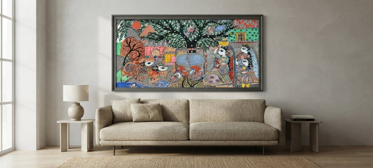 Traditional Indian Village Scene