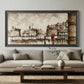 Rainy Cityscape River Scene