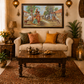 Rural Indian Village Scene shown in a room setting