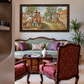 Rural Indian Village Scene shown in a room setting