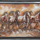 Rushing Horses Oil Painting, framed