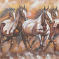 Rushing Horses Oil Painting, brushwork detail