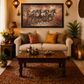 Rushing Horses Oil Painting shown in a room setting