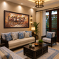Rushing Horses Oil Painting shown in a room setting