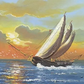 Sailing Sunset Oil Painting, brushwork detail