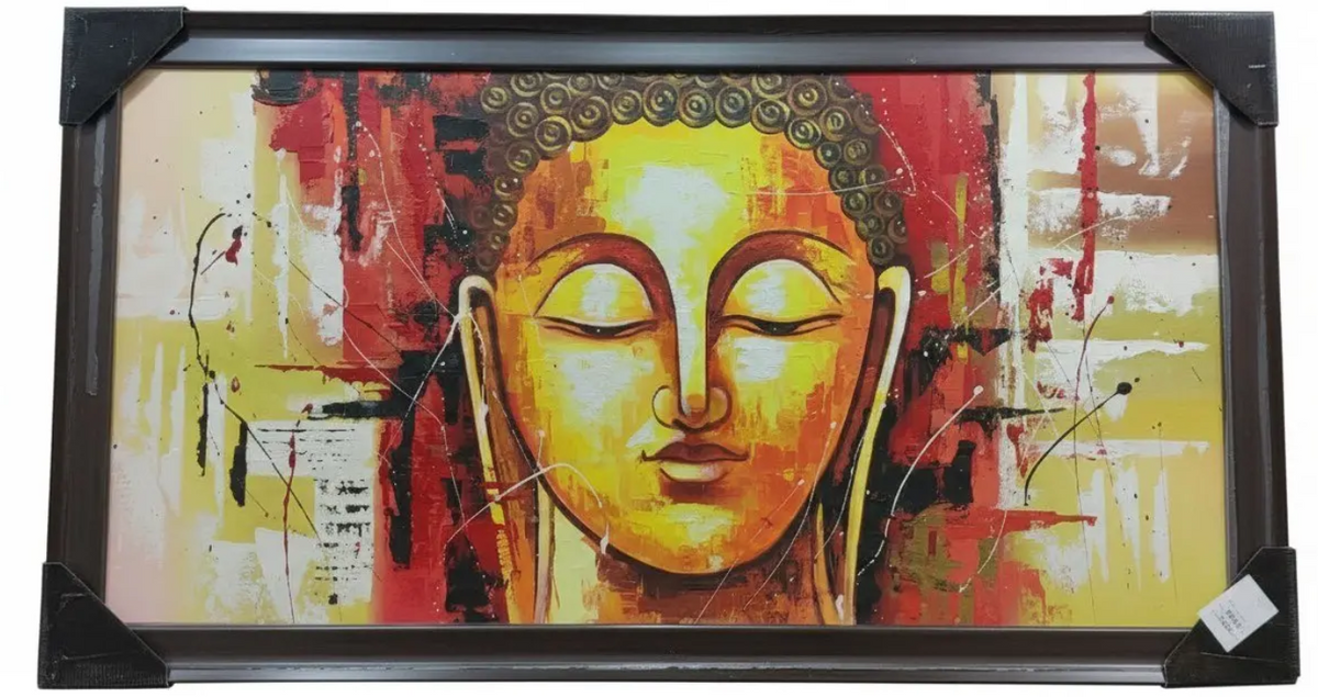 Serene Buddha Abstract Art, framed