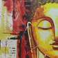 Serene Buddha Abstract Art, brushwork detail